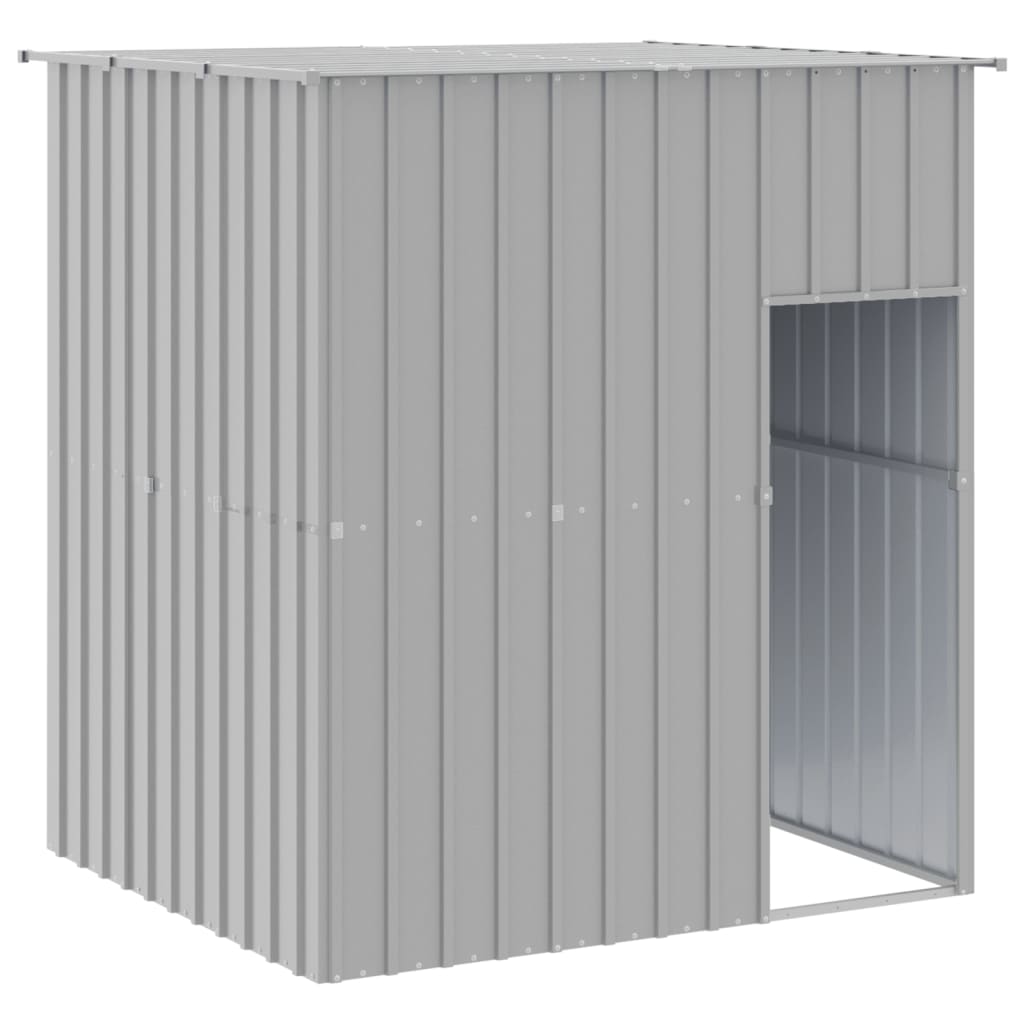 vidaXL Dog House Outdoor Dog Kennel Cage Shelter with Roof Galvanized Steel