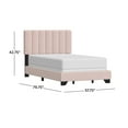 thumbnail image 2 of Reece Channel Stitched Upholstered Full Bed, Light Pink, by Hillsdale Living Essentials, 2 of 21