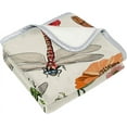 thumbnail image 2 of SKYSONIC Baby Kids Cozy Warm Throw Thermal Soft Bed Blanket 50x60 in Plants Insects Flowers Vintage Style Flannel Fleece Blanket, 2 of 5