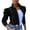 Black, variant on Women Button Down Collared Puff Sleeve Jacket Plus Size Casual Trendy Frayed Beading Open Front Street Coat, Blue XXL