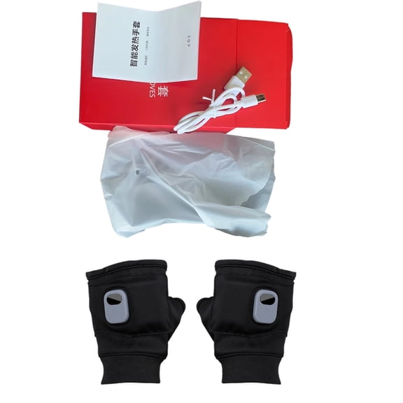 Ciwanning Winter Heated Gloves USB Charging Heating Polyester Half Finger Gloves For Men Women Motorcycle Cycling Skiing