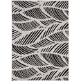 thumbnail image 4 of 3'x5' Black White Machine Woven UV Treated Tropical Palm Leaves Indoor Outdoor Area Rug, 4 of 8