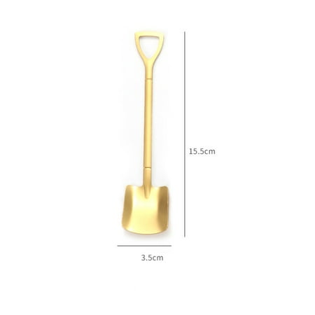 

Livesture Ice Cream Flat Tip Spoon Coffee Watermelon Spoon Gold Square head 1PCS