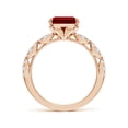 thumbnail image 2 of ANGARA Classic Emerald-Cut Lab Grown 4 Ct Ruby Crescent Engagement Ring for Women in 14K Rose Gold (Size-10x8mm) | July Birthstone, Birthday, Anniversary, Jewelry Gift for Women | Lab-Grown Ruby Ring, 2 of 7