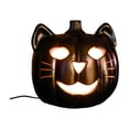 thumbnail image 2 of Black Cat Pumpkin LED Light, Cute Halloween Tabletop Night Lamp, Glowing Resin Figurine Ornament for Mantel, Shelf, Bedroom, Party Table and Seasonal Home Decor, Black, 2 of 9