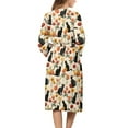 thumbnail image 2 of Yuyamidu Black Cat Womens Bathrobe Soft Kimono Robes Fall Flowers Long Sleeves Bath Robe Ladies Housecoat Nightgown Size M, 2 of 7