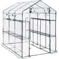 thumbnail image 3 of Riedhoff  85 x 57 x 77" Walk-in Greenhouse, Mesh Side Windows, Zipper Door & 8 Tier Shelves, Clear, 3 of 9