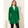 thumbnail image 2 of INSPIRE CHIC Women's Elegant Notched Lapel Button Single Breasted Winter Coat Deep Green M, 2 of 5
