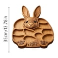 thumbnail image 3 of Easter Bunny Wooden Charcuterie Board, Natural Solid Wood with Compartments for Cheese, Meats, Fruit, Farm Themed Party (Cooked Food Platter - Bunny), 3 of 6