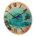 thumbnail image 3 of Designart 'Coral Reef Fishes With Turquoise Ocean Spiral' Nautical & Coastal Wood Wall Clock, 3 of 5