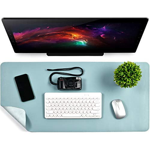 Large Desk Pad 31 5x15 8 Inches Multifunctional Writing Mat Mouse For Office And Home Natural Rubber Waterproof Locking Edge Dual Sided Blotter Protector Blue Com Large Desk Pad 31 5x15 8 Inches, Large Desk Mat With Edge Protector