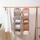 thumbnail image 4 of Organizador de ganchos para colgar resistente, diseño plegable que ahorra espacio con material cómodo para guardarropa, armario colgante de tela no tejida de fácil instalación con 4 estantes, 4 of 5