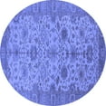 thumbnail image 1 of Ahgly Company Machine Washable Indoor Round Oriental Blue Traditional Area Rugs, 3' Round, 1 of 4