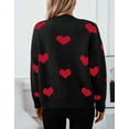 thumbnail image 6 of Cardigans for Women Heart Print Valentine's Day Sweaters Loose Casual Button Down Long Sleeve Open Front Knit Cardigans Alsol Lamesa, 6 of 6
