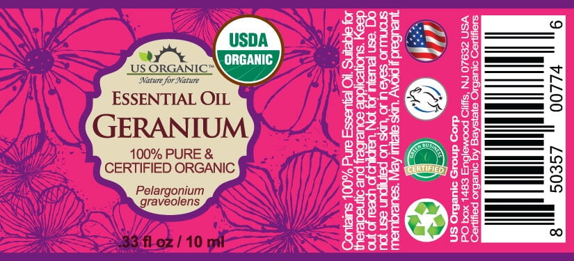 US Organic Geranium Essential Oil, 100% Pure Certified USDA Organic