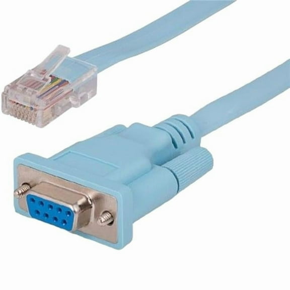 6 ft. Console Cable DB9 Female to RJ45 Male Cable Replacement Compatible with your Cisco Devices - Blue