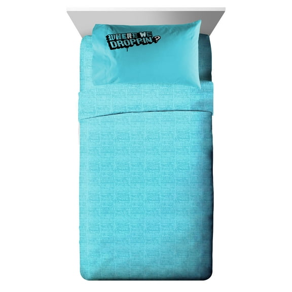 Fortnite Kids 3-Piece Twin Sheet Set, Microfiber, White, Epic Games