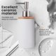 thumbnail image 5 of Dispensador de jabón de cerámica de 400 ml, estilo nórdico, dispensador de loción, dispensador de jabón para cocina y baño, color blanco, 5 of 8