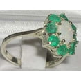 thumbnail image 3 of LBG British Made 18k White Gold Natural Opal & Emerald Womens Promise Ring - 33 size options - Size 7.75, 3 of 6