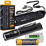 Fenix PD36R 1600 Lumen USB Rechargeable LED Tactical Flashlight with EdisonBright Charging Cable Carry case Bundle
