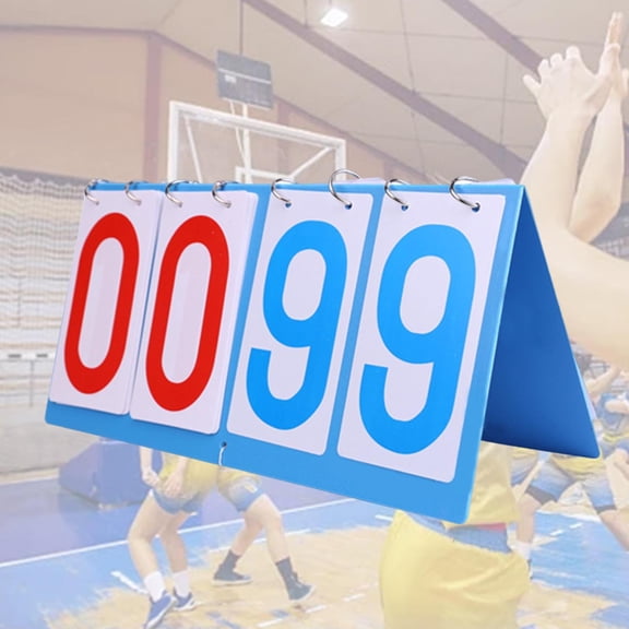 4 Digits Portable Table Top Scoreboard Collapsible Sport Scoreboard Waterproof for Baseball Badminton Volleyball Soccer Competitive Sports