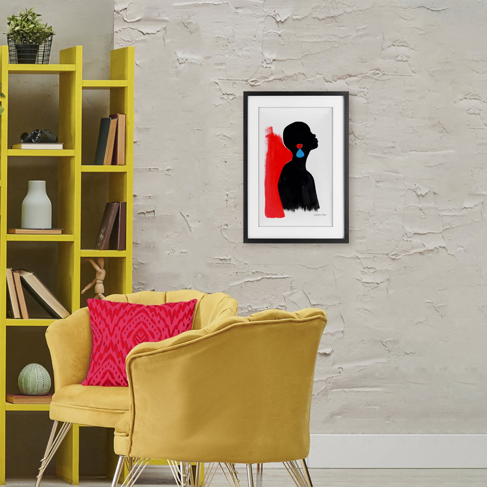 Stupell Industries Dreaming In Color Black Framed Print Under Glass, design by Simone Elum