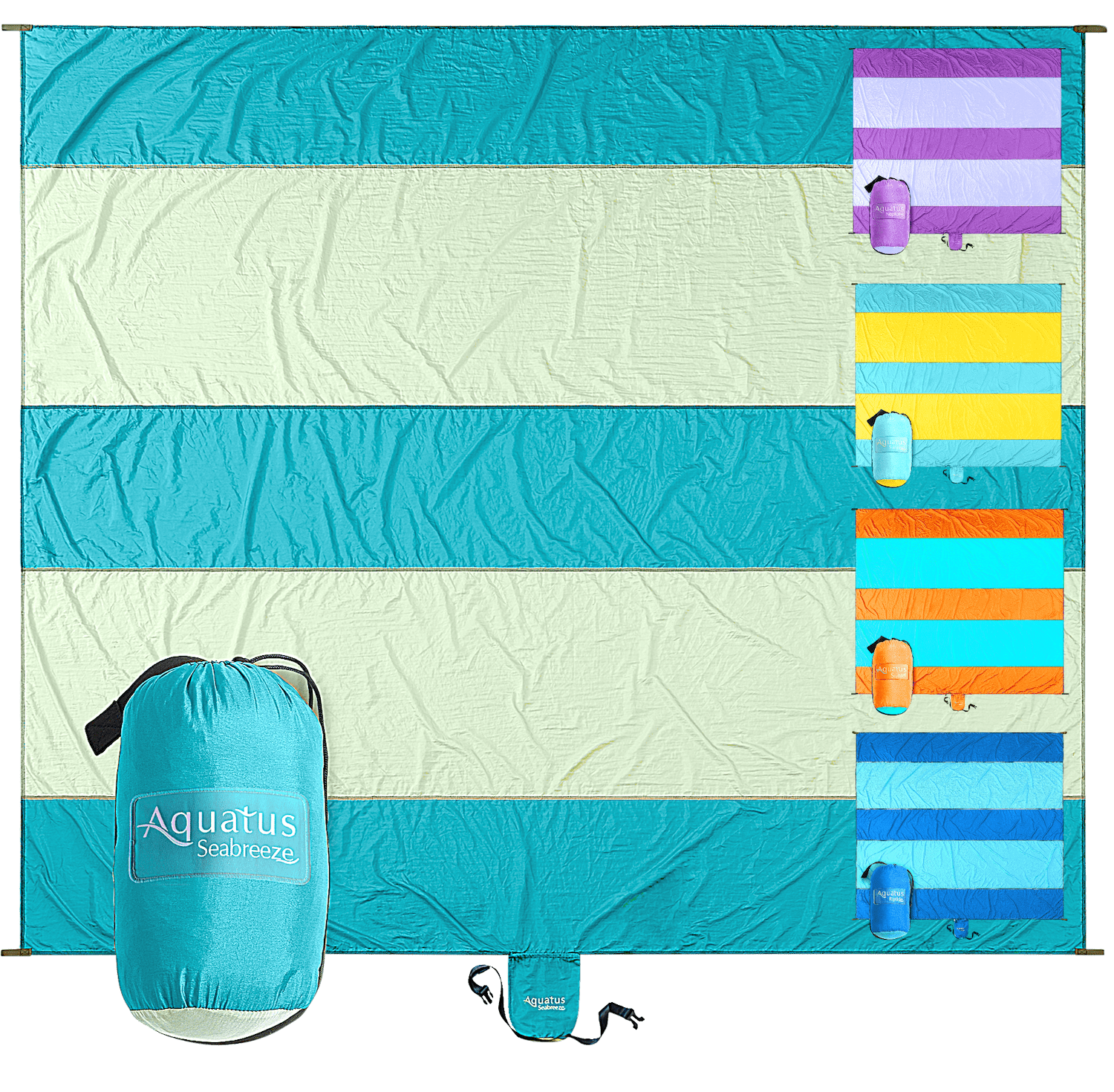 Aquatus Beach Blanket Sandproof Extra Large Oversized 10ft by 9ft for 7
