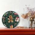 thumbnail image 2 of Yayeee 10" Wall Clock Battery Operated Quartz Round Silent Non-Ticking Home Decor,Green Christmas Gingerbread, 2 of 6