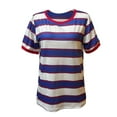 thumbnail image 4 of Texiao Women's Summer Tops 2025 Striped Color Block Short Sleeve T Shirts Crewneck Casual Loose Basic Tee Blouses, 4 of 4