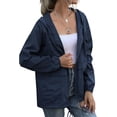 thumbnail image 4 of Women's Waterproof Raincoat Lightweight Rain Jacket Hooded Windbreaker with Pockets for Outdoor, 4 of 9
