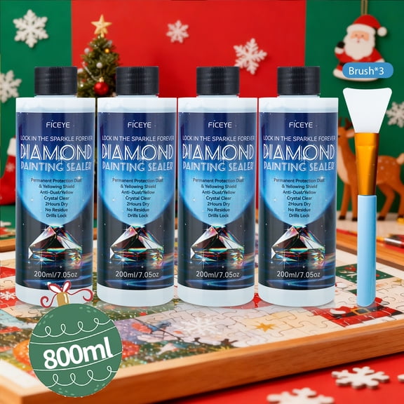 800ml Diamond Art Sealer Kits, Large Capacity Glue as Diamond Painting Accessories and Jigsaw Puzzles, For making Halloween gifts Tools,