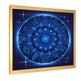 thumbnail image 2 of Designart 'Zodiac Signs With Neon Deep Blue Horoscope Circle' Modern Framed Art Print, 2 of 4