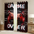 thumbnail image 2 of Manfei Game Console Black Out Curtains,Gamepad Gamer Curtains Pack of 2 (42x63 Each),Red Black Hexagon Bedroom Curtains For Kids,Super Cozy Room Decor, 2 of 6
