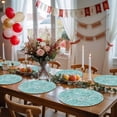 thumbnail image 5 of Teal Coral Coastal Round 13 Inch Placemats Set of 8, Ocean Nautical Seaside Beach HeatResistant Non Slip Place Mats for Dining Table, Wipeable Braided Kitchen Table Mats for Housewarming, 5 of 9