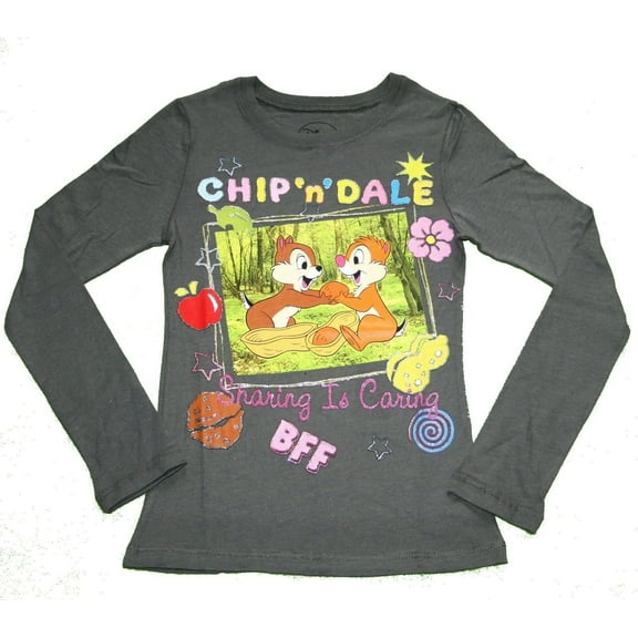 Disney Chip And Dale Long Sleeve Shirt Girl Size S 7/8