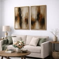 thumbnail image 3 of Framed Canvas Print Neutral Abstract Wall Art Set of 2 Modern Decorative for Living Room Bedroom - 24"x36"x2 NATURAL, 3 of 8