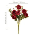 thumbnail image 3 of 6 Heads Artificial Roses Home Wedding Party Rose Bouquet Decoration, 3 of 5