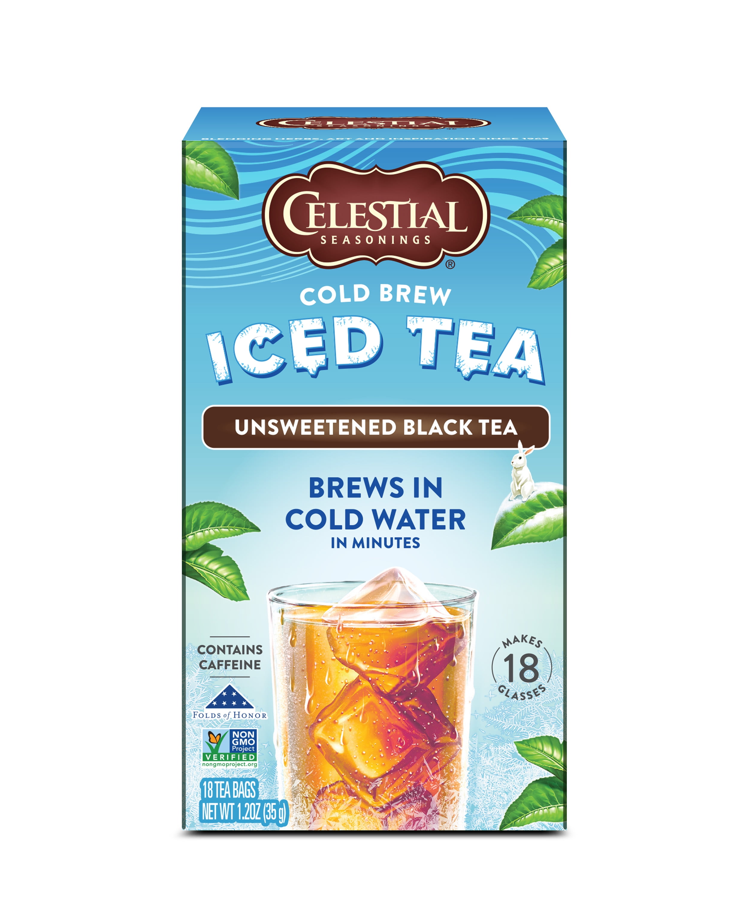 Celestial Seasonings Cold Brew Unsweetened Black Iced Tea, 18 Ct Tea Bags