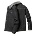 thumbnail image 4 of Men's Plus Velvet Thicken Jean Coat Winter Warm Fleece Lining Denim Jacket Outerwear Casual Slim Fit Sherpa Jackets Up to 65% off Clear!Clearance!!!, 4 of 8