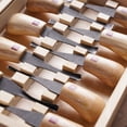 thumbnail image 4 of FLEXCUT Herramientas para tallar Deluxe Palm Gouges Mangos de madera de fresno y cuchillas de acero al carbono Juego de 9 (FR405), 4 of 5