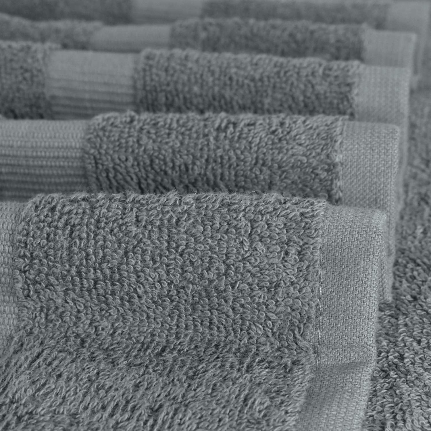 Dan River Bath Towel 6 pack 24x48 in Ultra Soft Quick Drying Cotton Towel - Gray