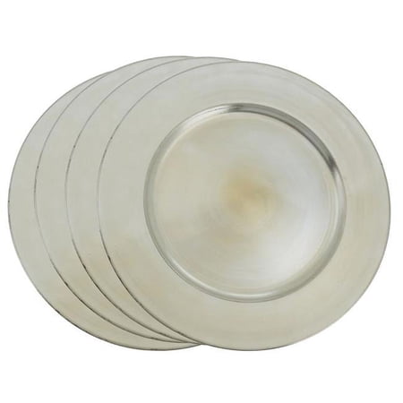 SARO CH001.PT13R 13 in. Round Classic Design Charger Plate - Platinum Set of 4