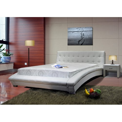 Greatime B10535 Modern Platform Bed, California King, White Walmart