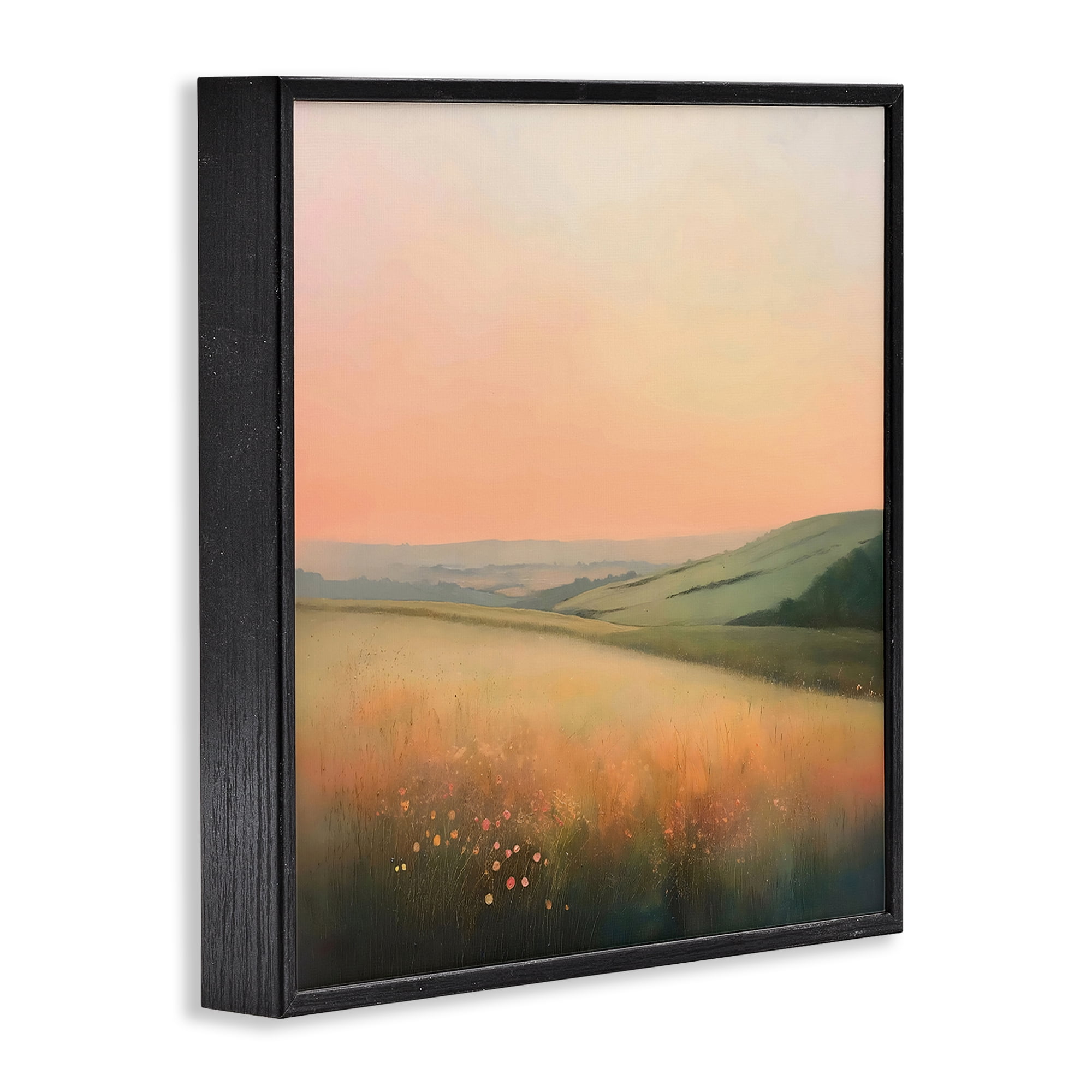Stupell Industries Sun Coming Up Over Meadow Black Framed Giclee Art, design by Creative Studio