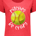 thumbnail image 4 of Inktastic Pitches Be Crazy Softball Humor Women's Plus Size T-Shirt, 4 of 5