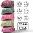 thumbnail image 3 of 5 Pairs Wool Socks - Wool Socks for Women Super Soft Hiking Thick Knit Cabin Cozy Warm Long Gift for Women, 3 of 7