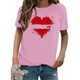 thumbnail image 4 of POTETI Womens Valentines Shirts Women Tee Shirts Long Sleeve,Women Short Sleeve Valentine's Day Gifts for Wife Pink Tees Casual Crew Neck Heart Print Tops, 4 of 4