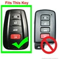 thumbnail image 3 of 2pcs Dobrev Silicone 4 Buttons Smart Key Fob Cover Case Protector Keyless Jacket Holder for 2018 2019 Toyota Camry Rav4 2017 C-HR Prius Avalon Corolla 2020 Smart Remote Key (black and red), 3 of 3