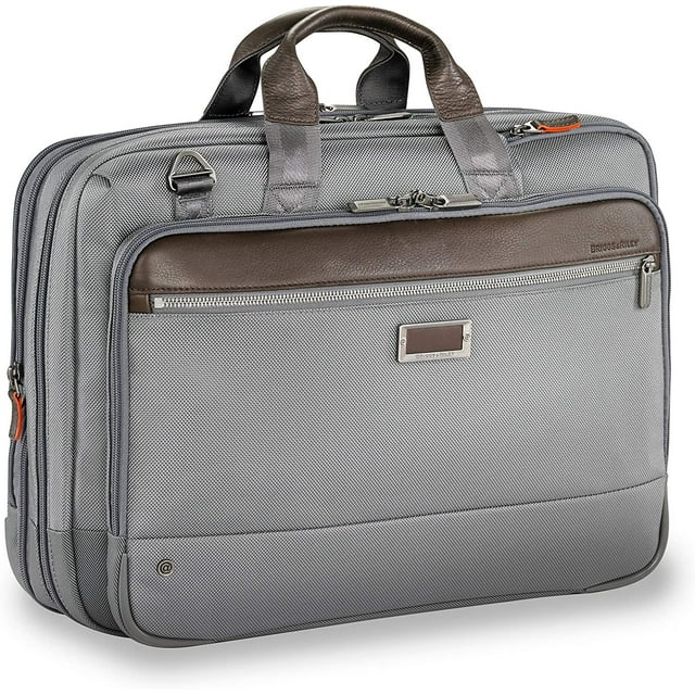 Briggs & Riley Large Expandable Brief Briefcase Grey One Size