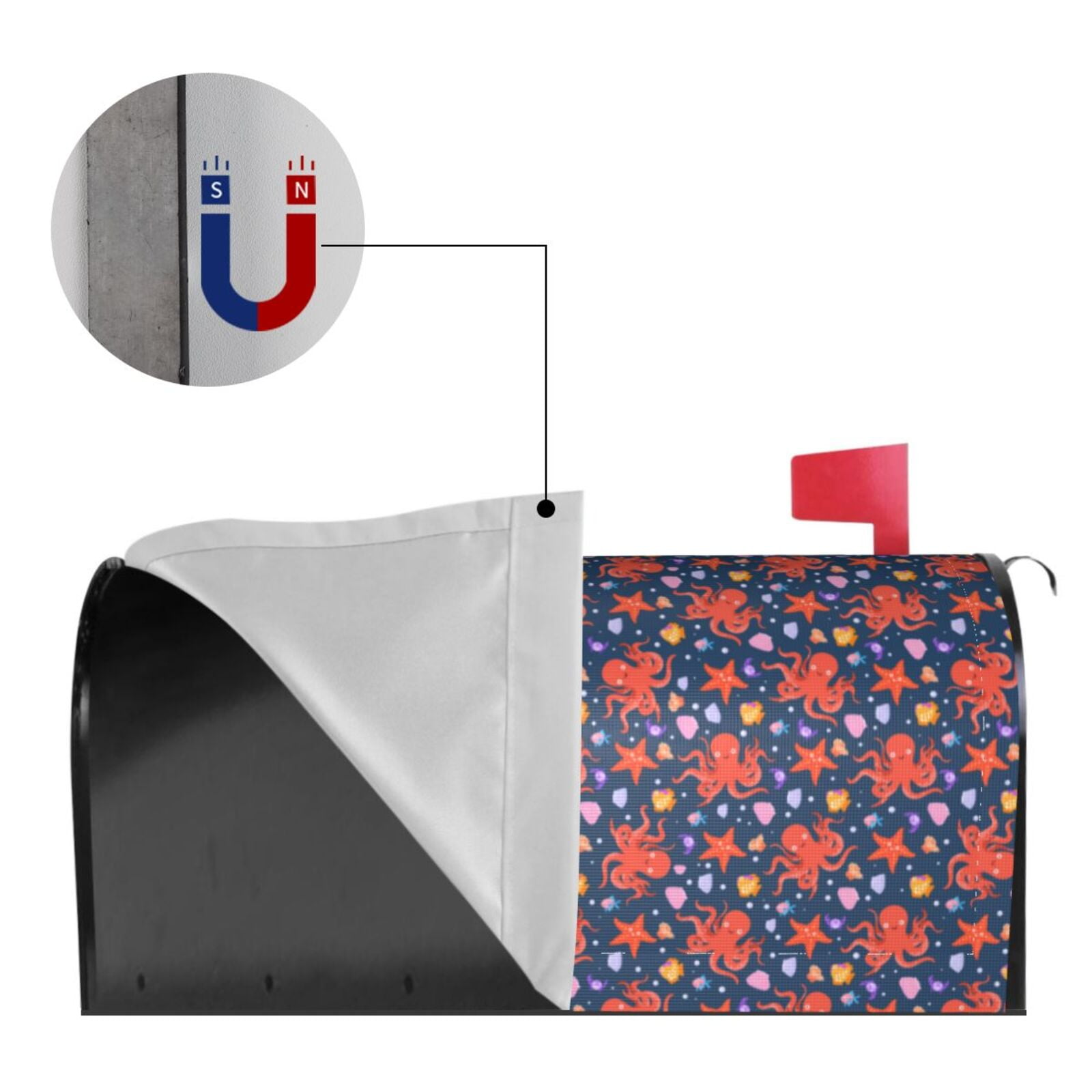 Xecao sea animals for Mailbox Cover with Magnetic Strips, Waterproof and Sunscreen, Adds a Decorative Touch to Your Garden Yard-21x18 in